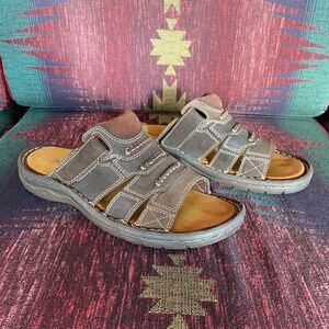 Men's Propet Jace Leather Slide ~ Size 10 Medium ~ Coffee Brown Color ~